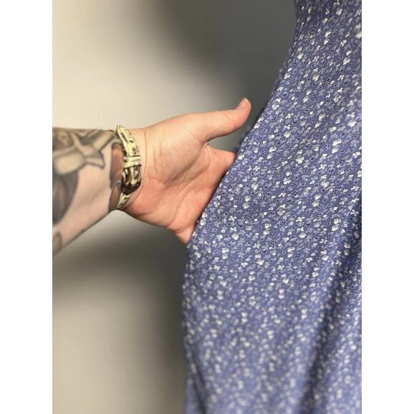 April Cornell Vintage 90s Purple Floral Maxi Dress Womens Small Back Tie Grunge - Picture 3 of 13